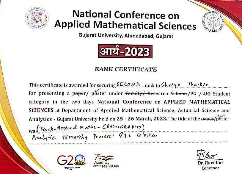 Shreya graduated from Gujarat University