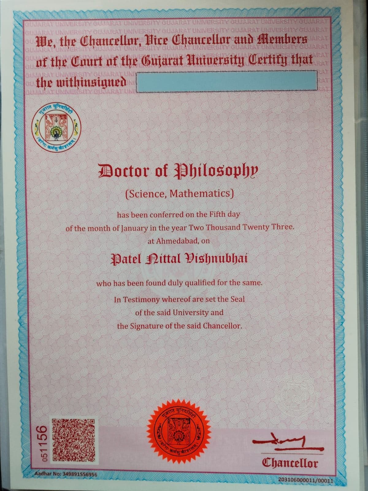 Dr. Nittal graduated from Vikram University