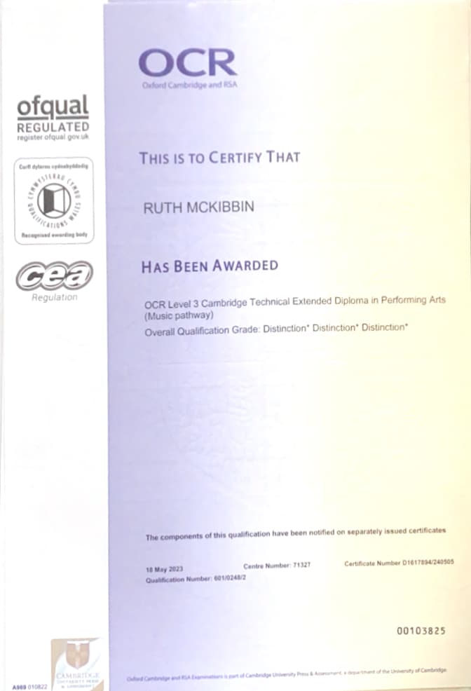 Ruth graduated from Northern Regional College