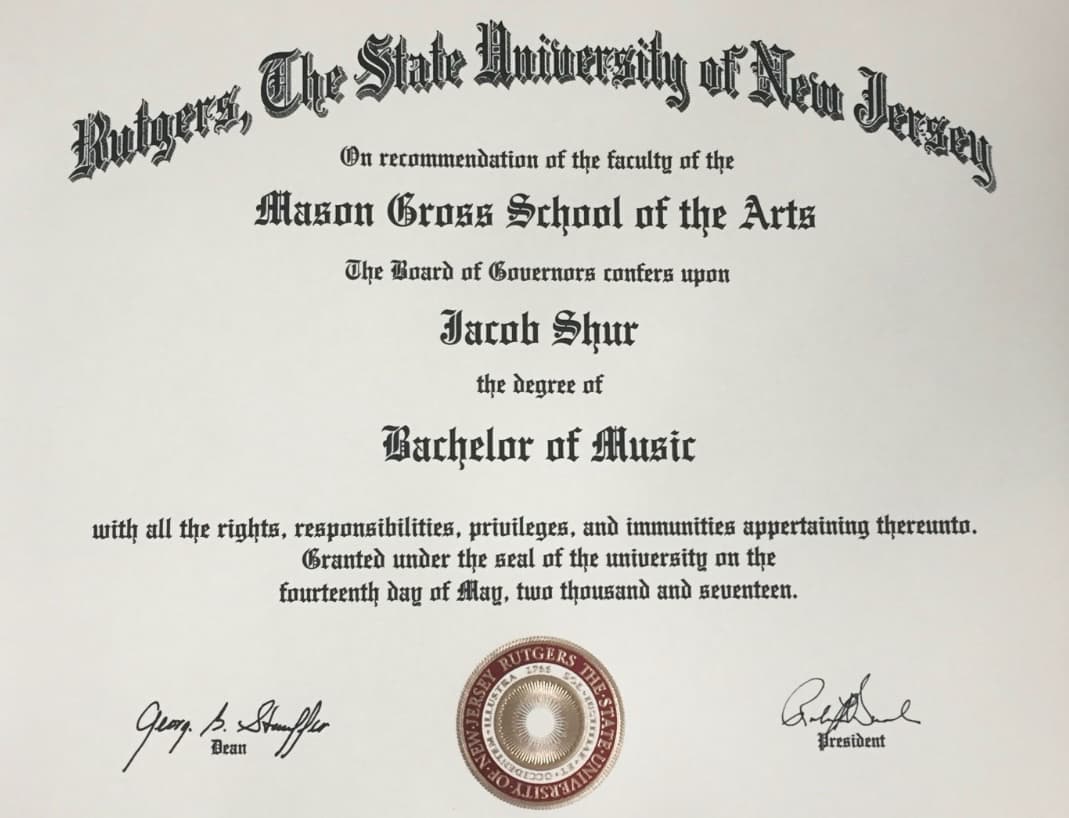 Jacob graduated from Ithaca College