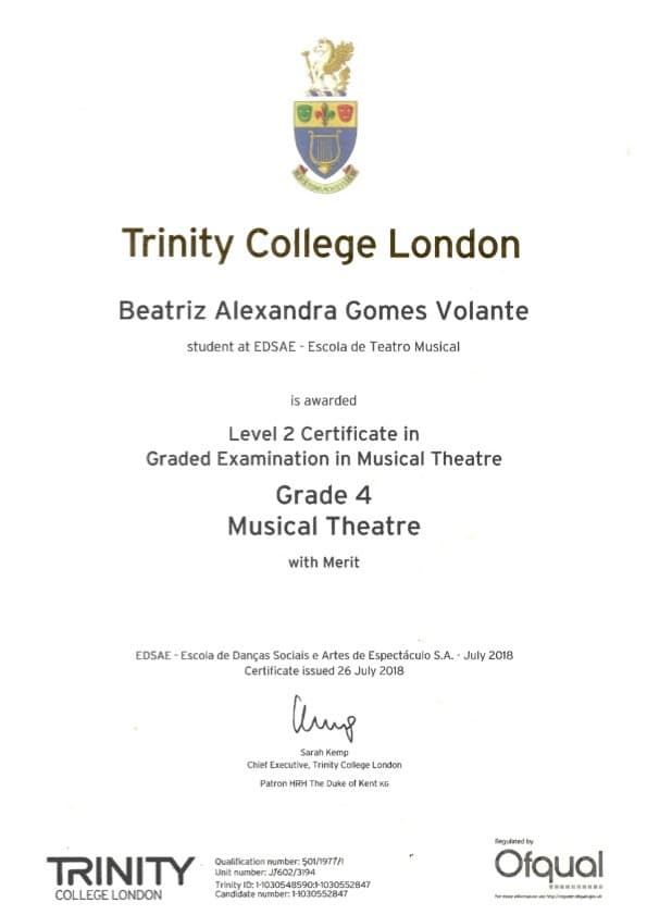 Beatriz graduated from Royal College of Music