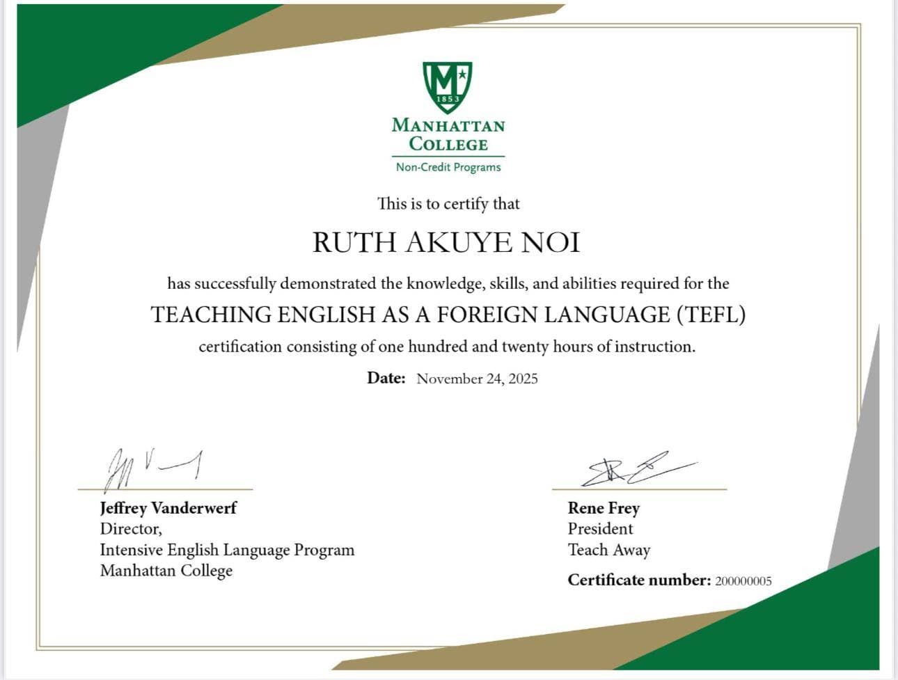 Ruth graduated from University of Sussex