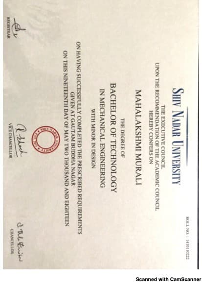 Mahalakshmi graduated from Ecole Centrale de Nantes