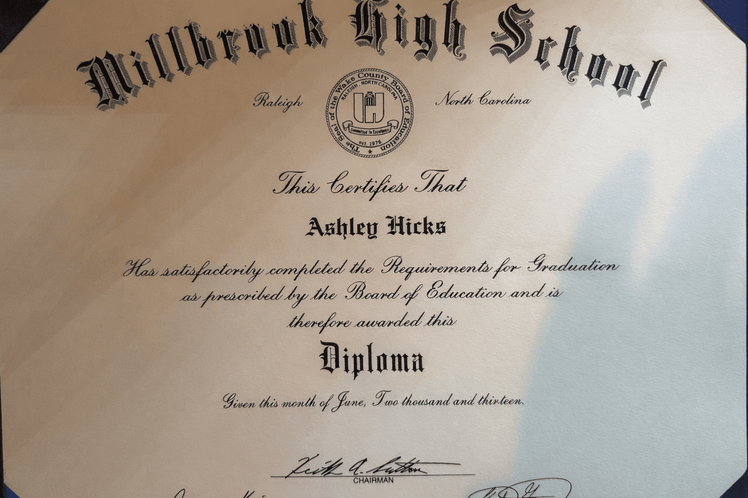 Ashley graduated from M