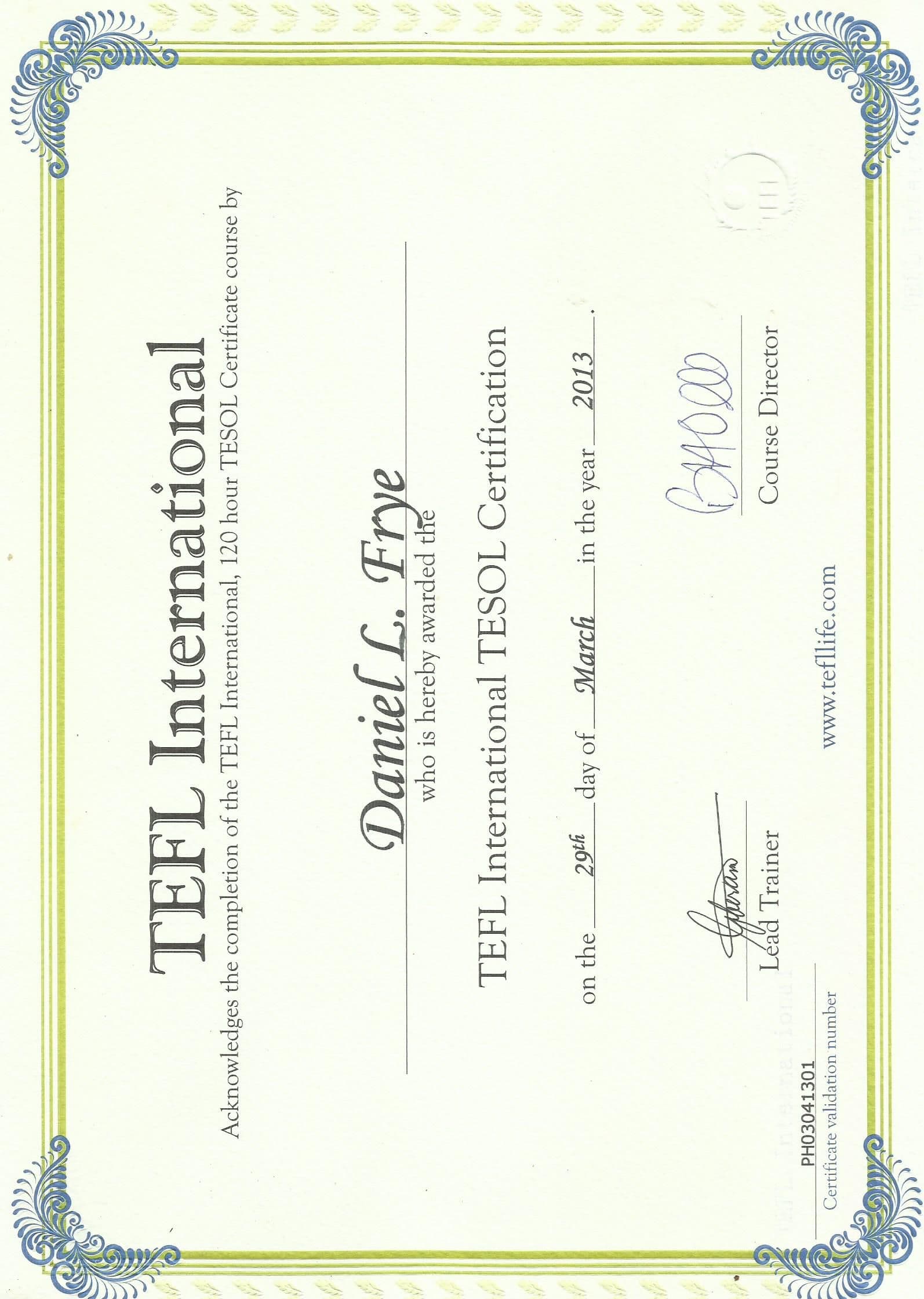 Daniel graduated from Radford University