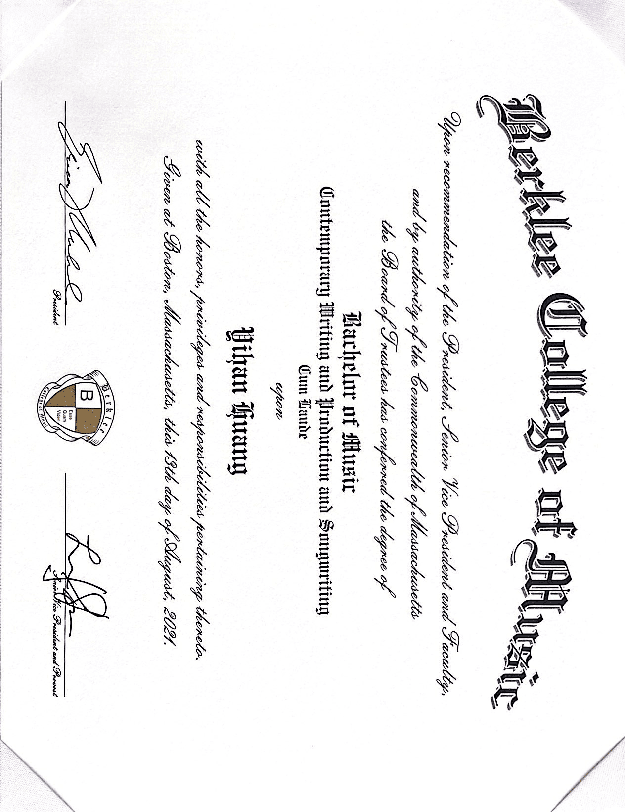 Echo graduated from Berklee College of Music