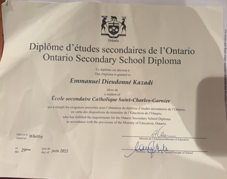 Emmanuel graduated from Saint Charles Garnier