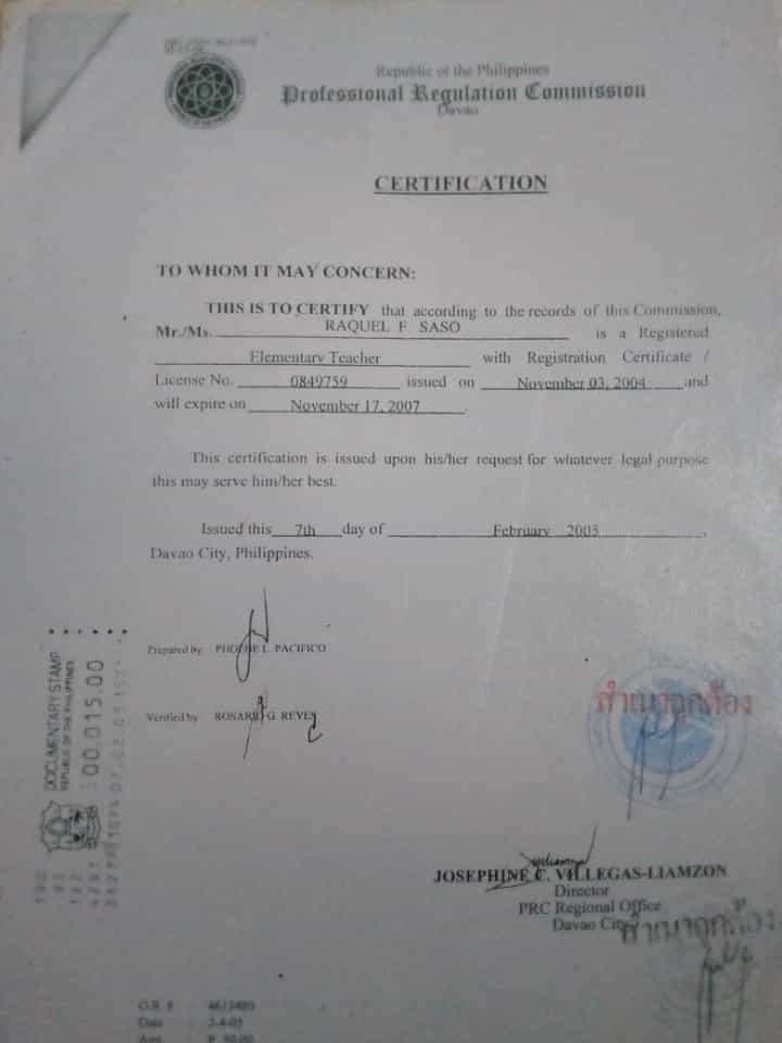 Raquel graduated from University of Southeastern Philippines