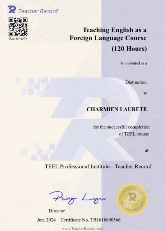 Charmien graduated from Laguna State Polytechnic University