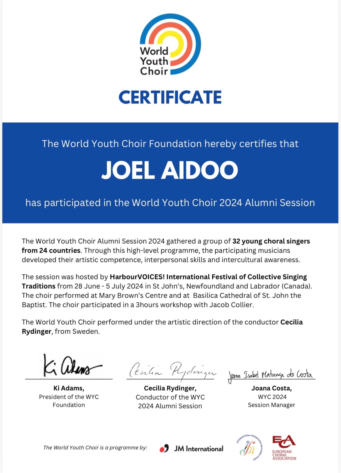 Joel graduated from Accra Business School