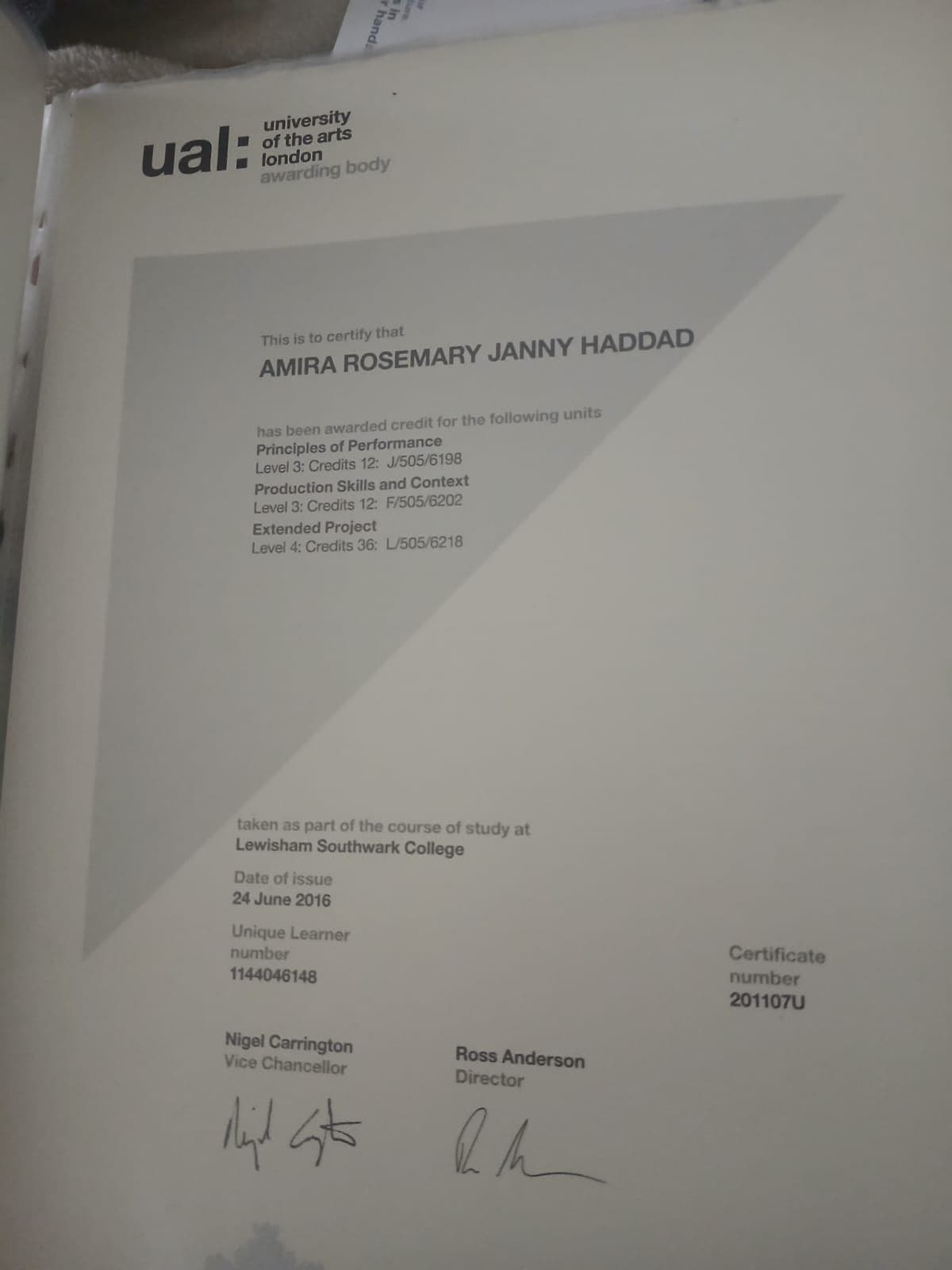 Amira graduated from Kingston University