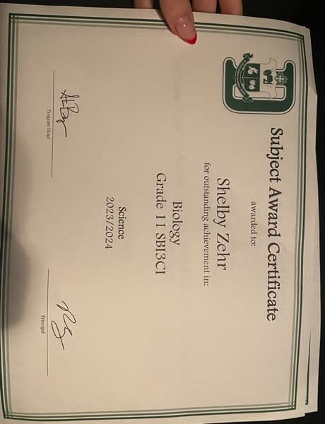 Shelby graduated from St David's