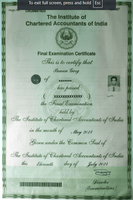 CA Pawan graduated from IGNOU