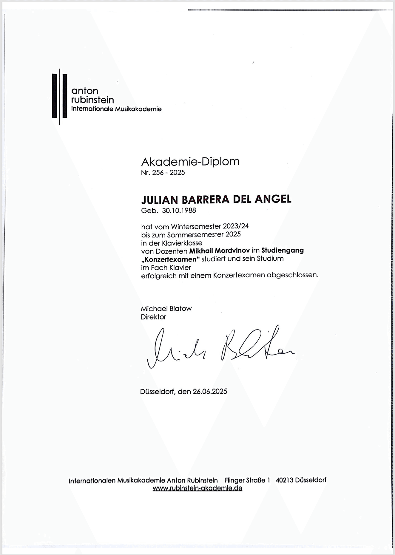 Julian graduated from San Diego State University