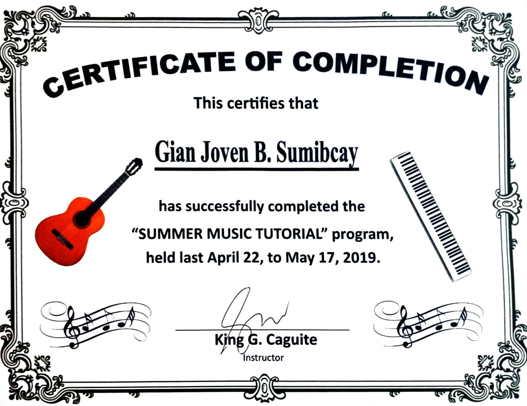 Gian graduated from Liceo de Pila