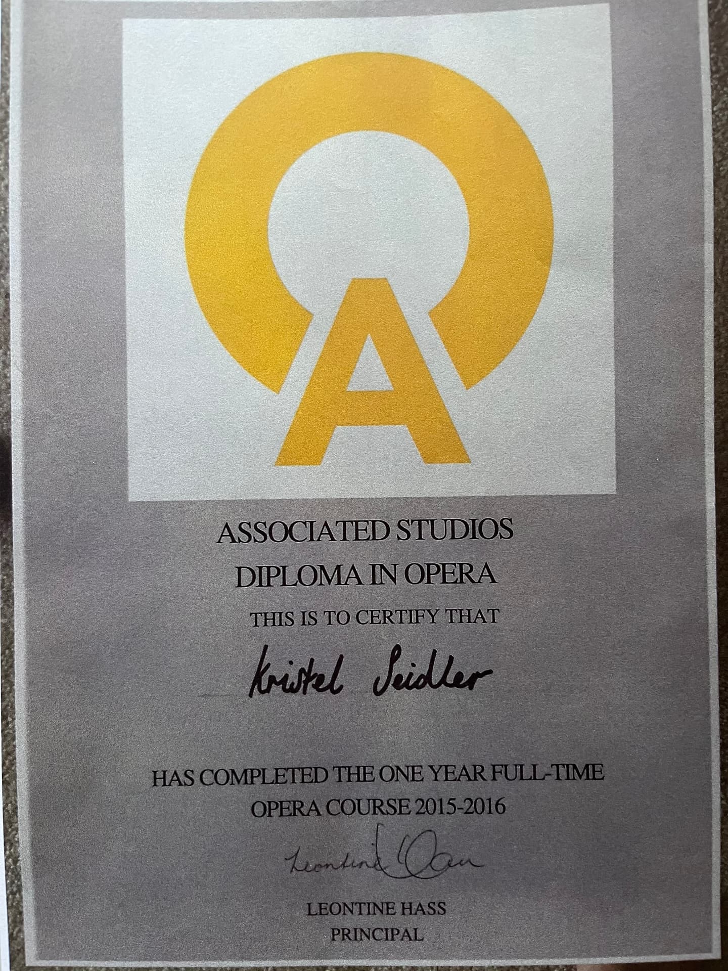 Kristel graduated from Chichester