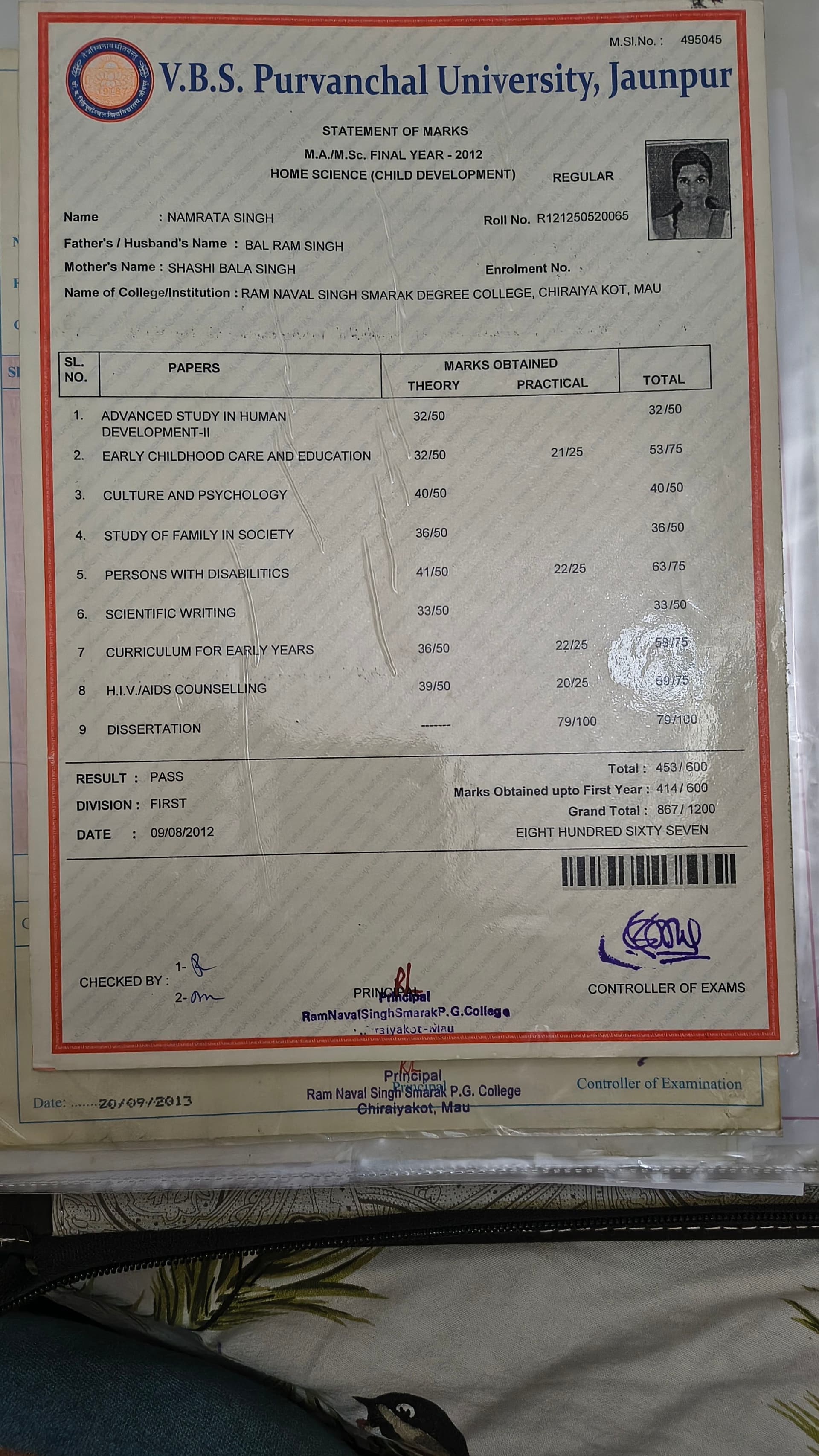 Namrata graduated from Veer Bahadur Singh Purvanchal University Jaunpur Uttar Pradesh