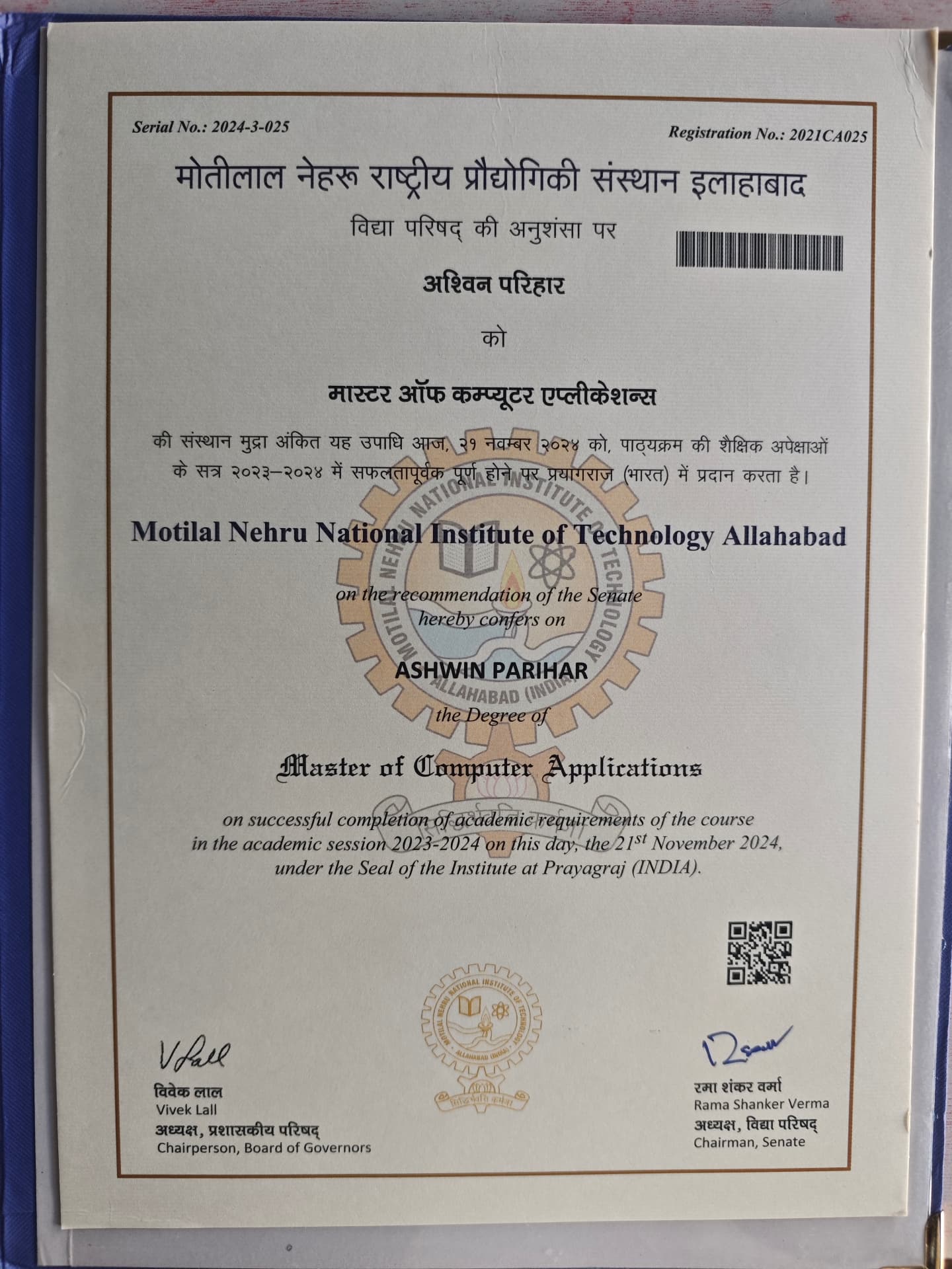 Ashwin graduated from Motilal Nehru National institute of technology Allahabad