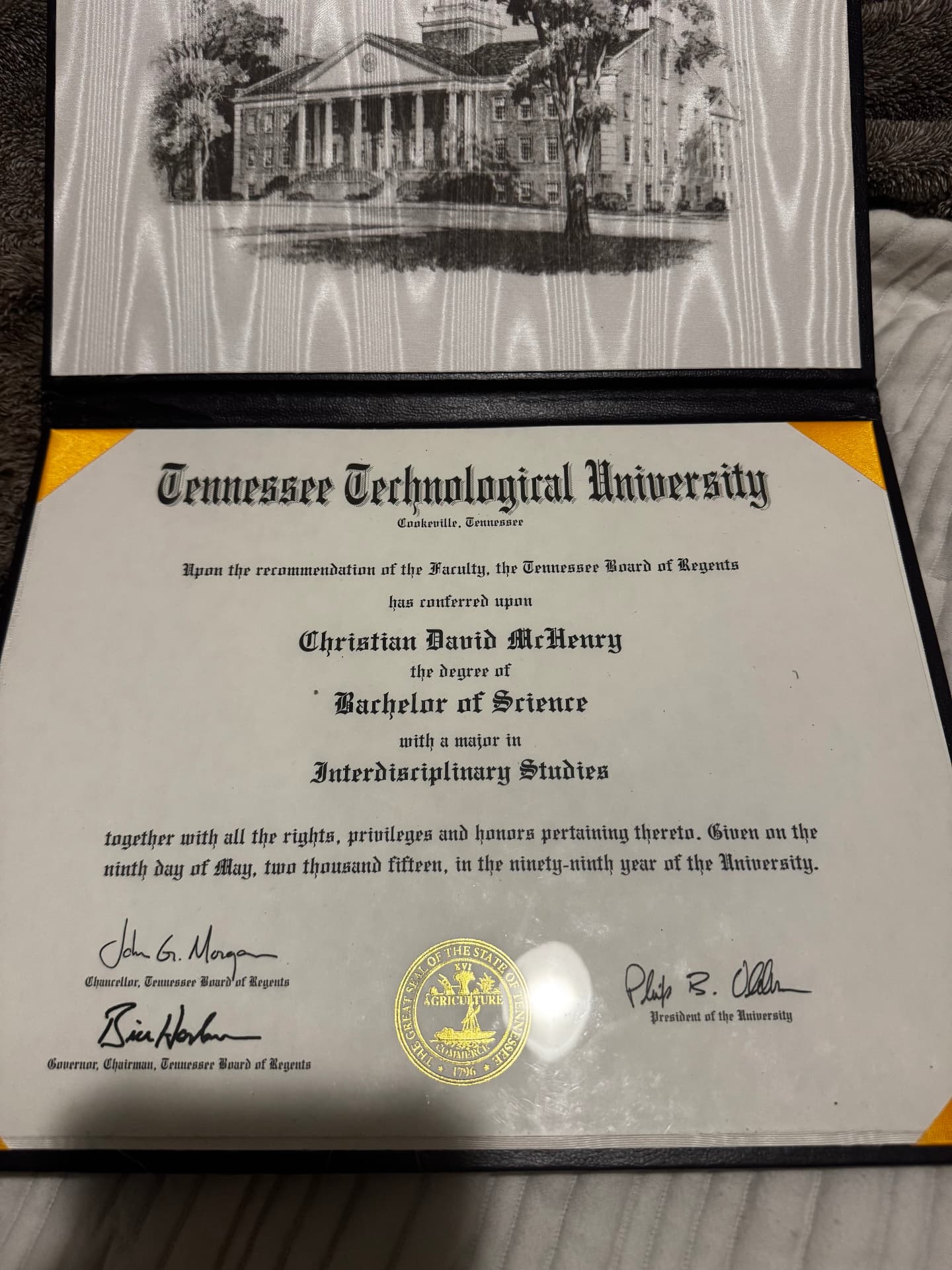 Christian graduated from Tennessee Technological University