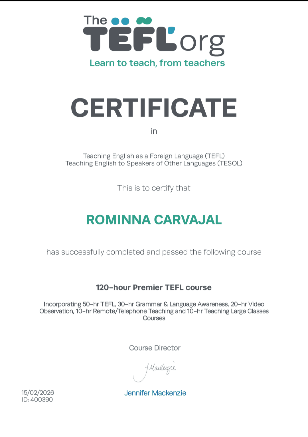 Rominna graduated from St. John River State College