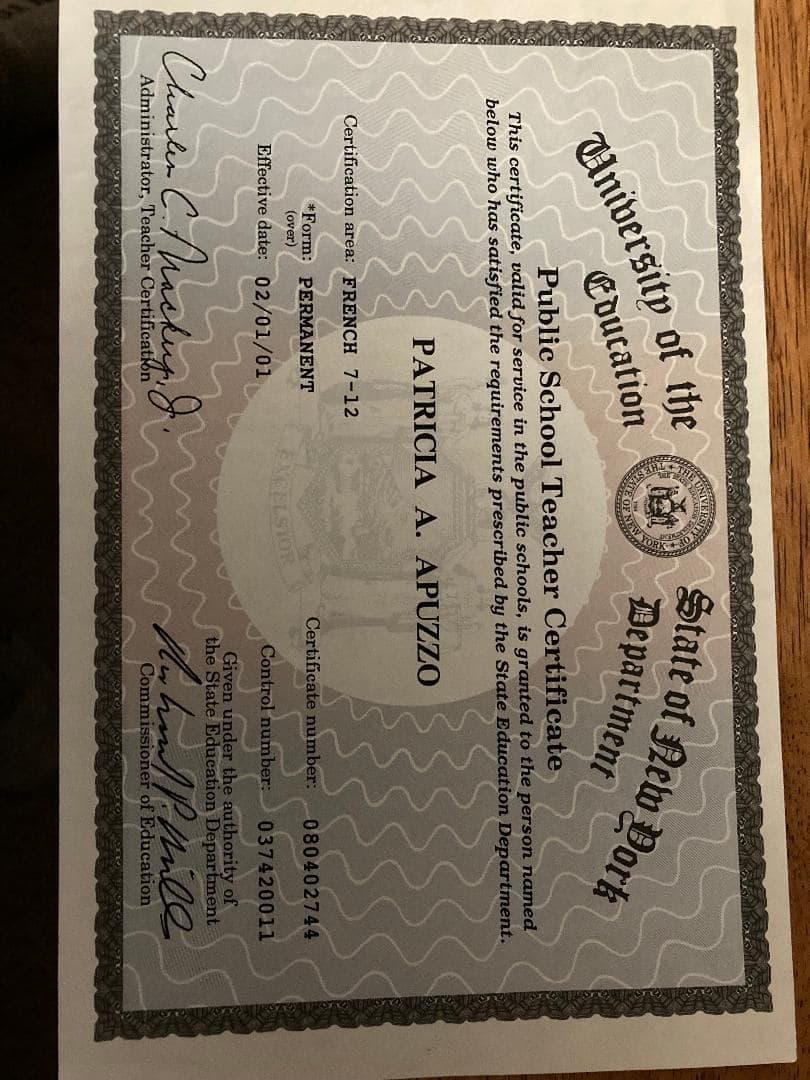 Patricia graduated from State University of New York, College at New Paltz