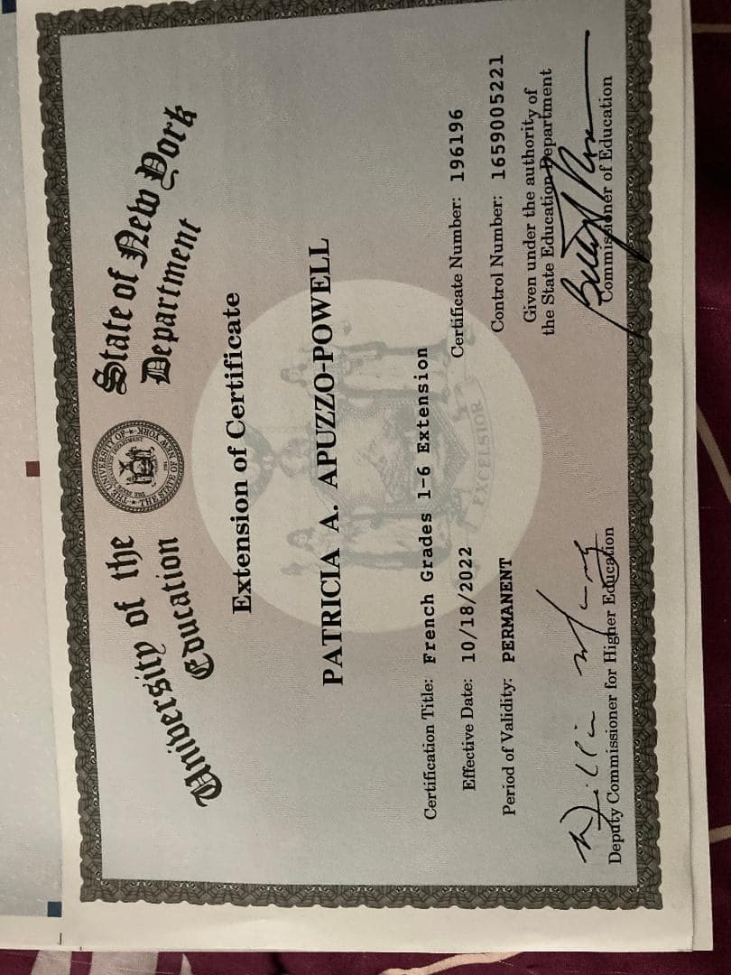 Patricia graduated from State University of New York, College at New Paltz