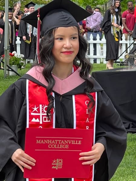Rachel graduated from Manhattanville University