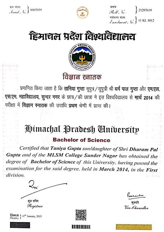 Tanya graduated from MLSM