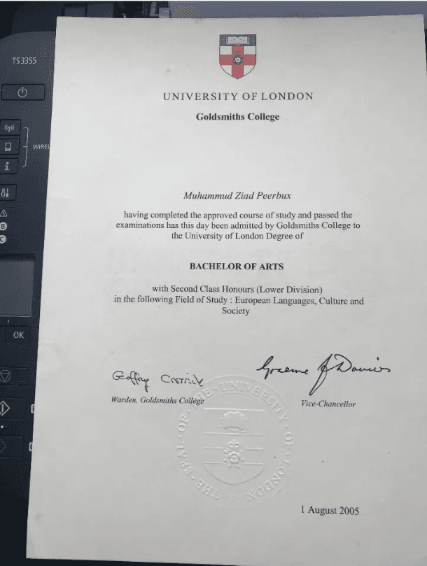 Ziad graduated from Goldsmiths college
