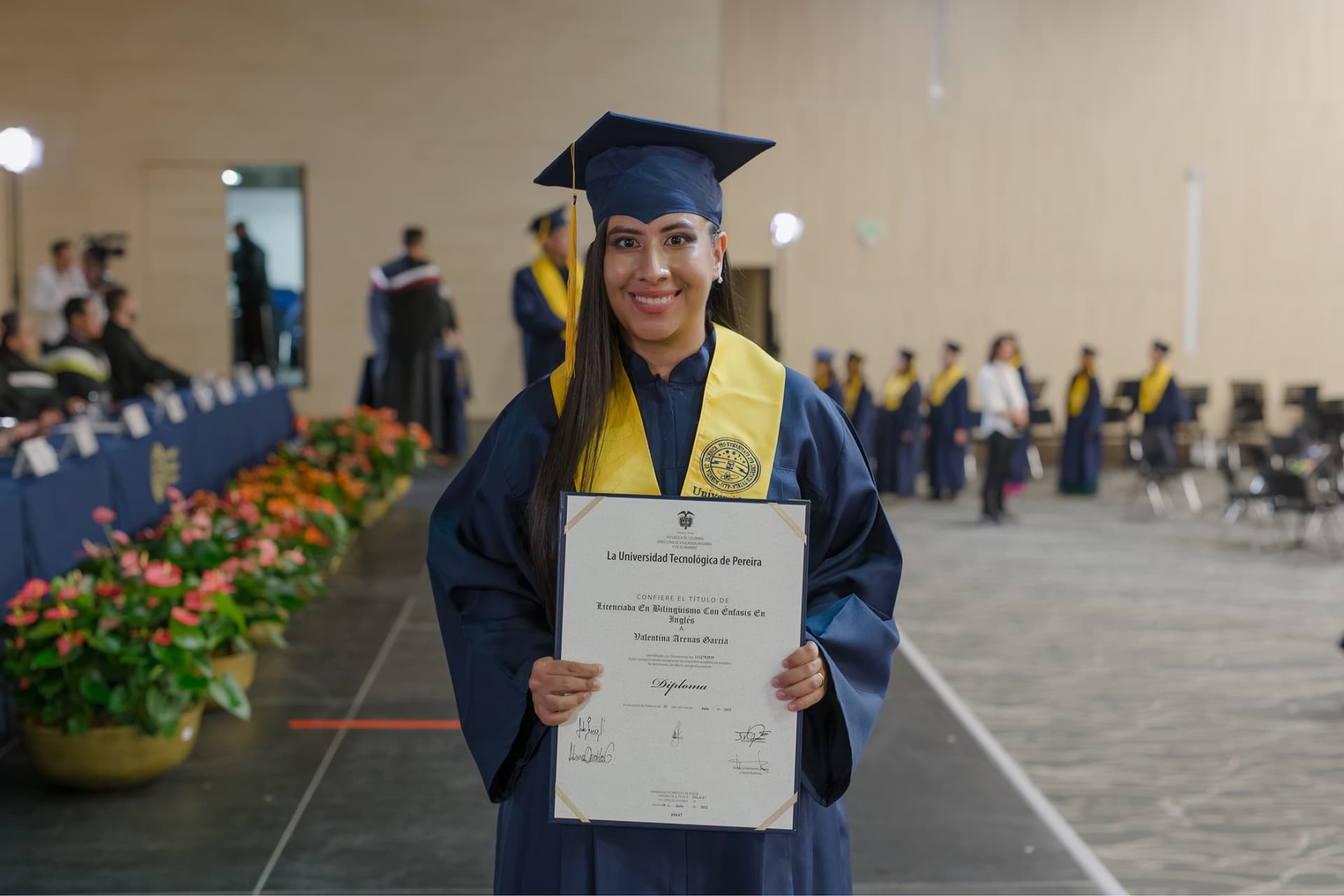 Valentina graduated from Universidad Tecnológica de Pereira