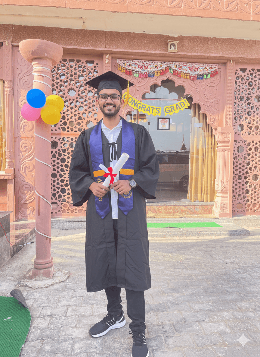 Dinesh graduated from University of Rajasthan