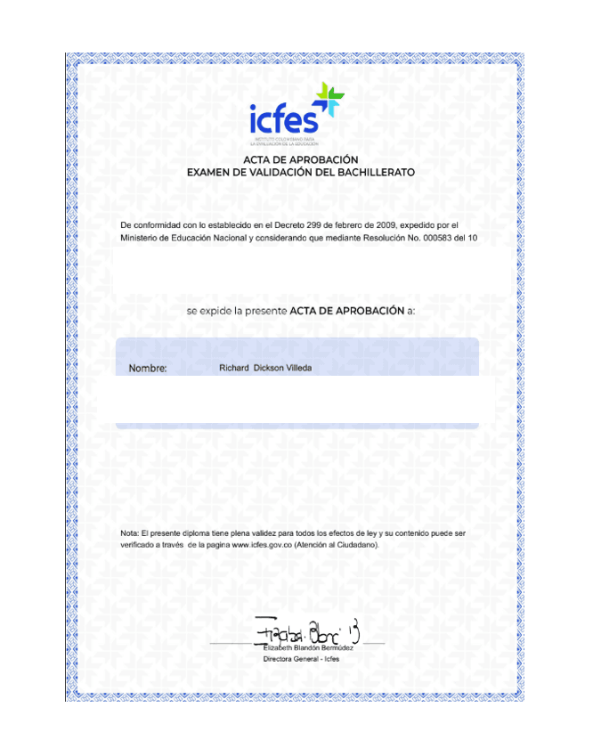 Richard graduated from Universidad Nacional Abierta y a Distancia