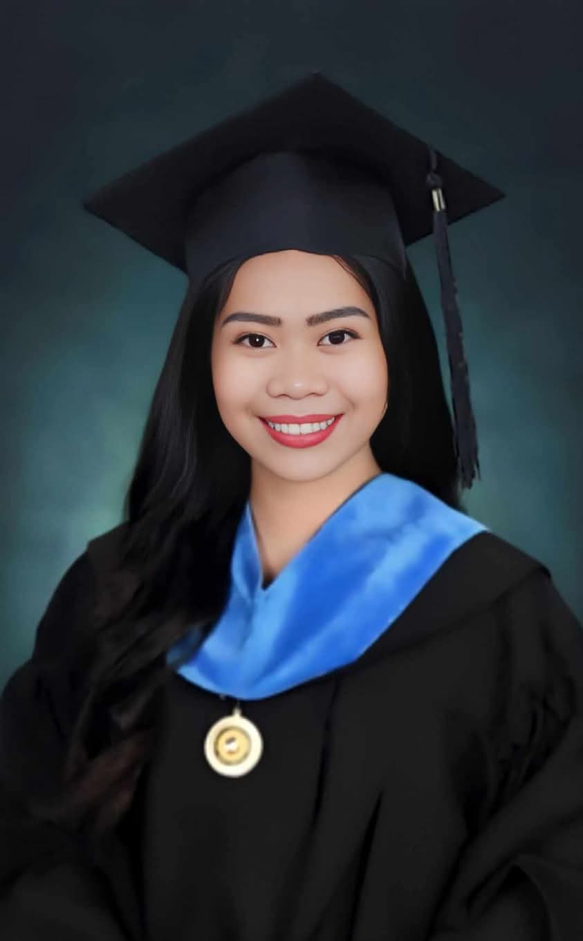 Novie Mae graduated from University of SouthEastern Philippines