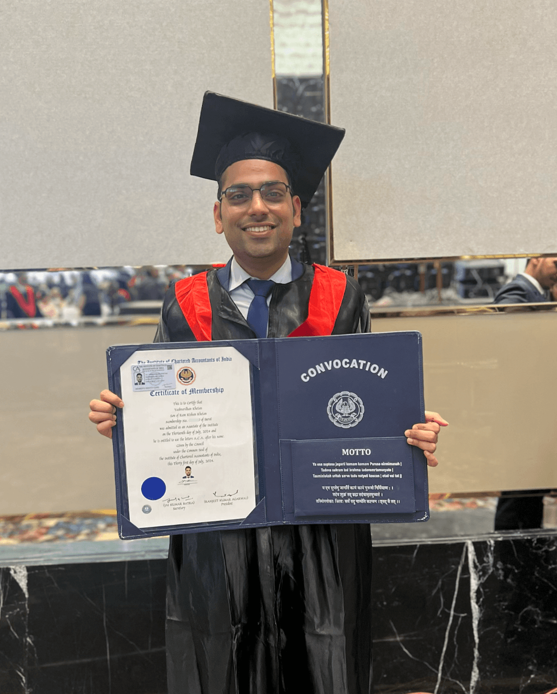 Yash graduated from The Institute of Chartered Accountants of India