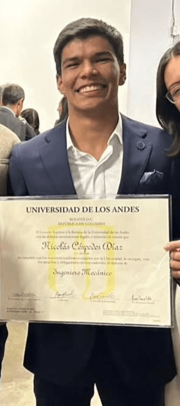 Nicolás graduated from Universidad de los Andes