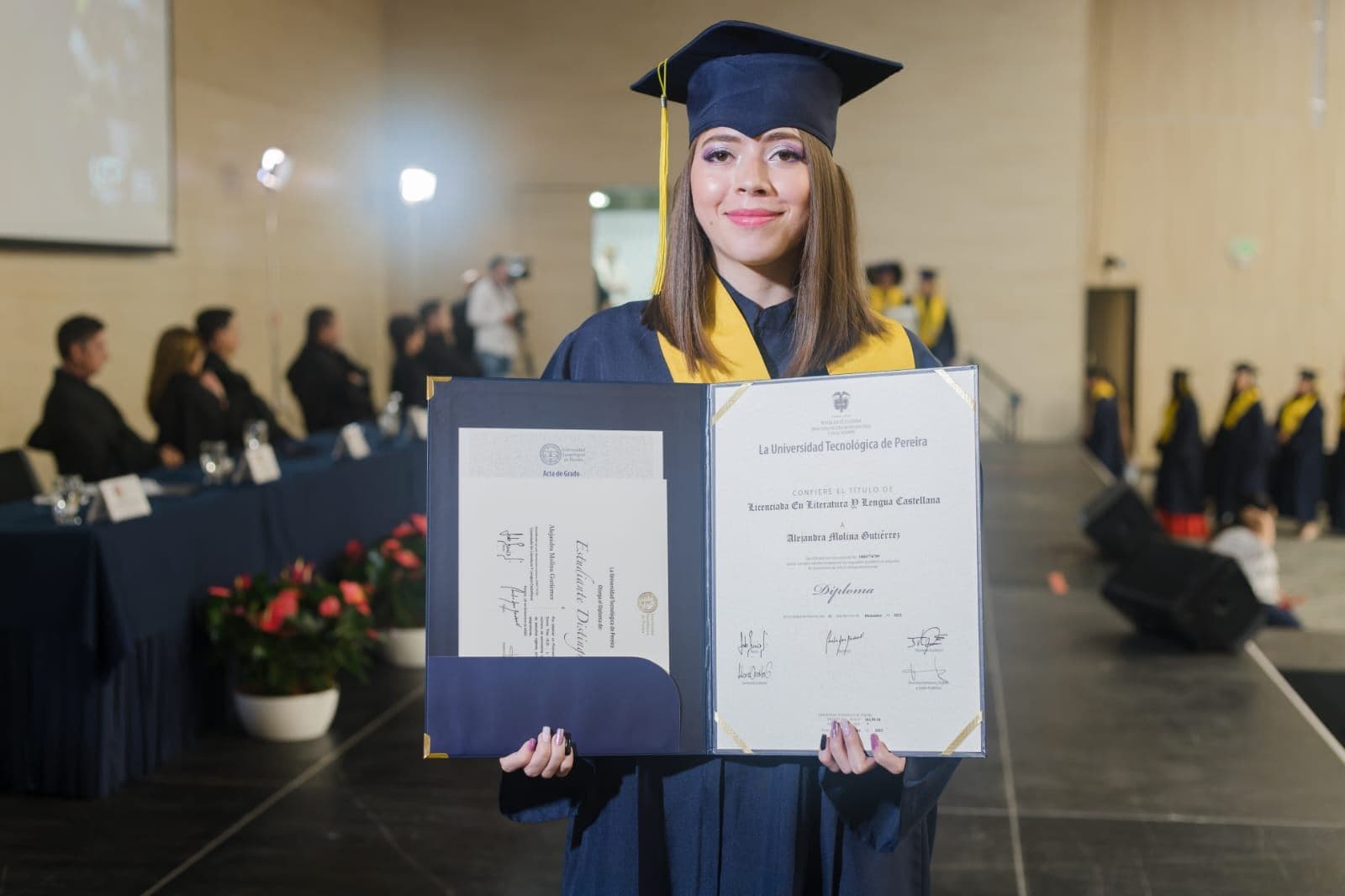 Alejandra graduated from Universidad Tecnológica de Pereira