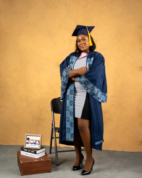 Olufunke graduated from Lagos State University