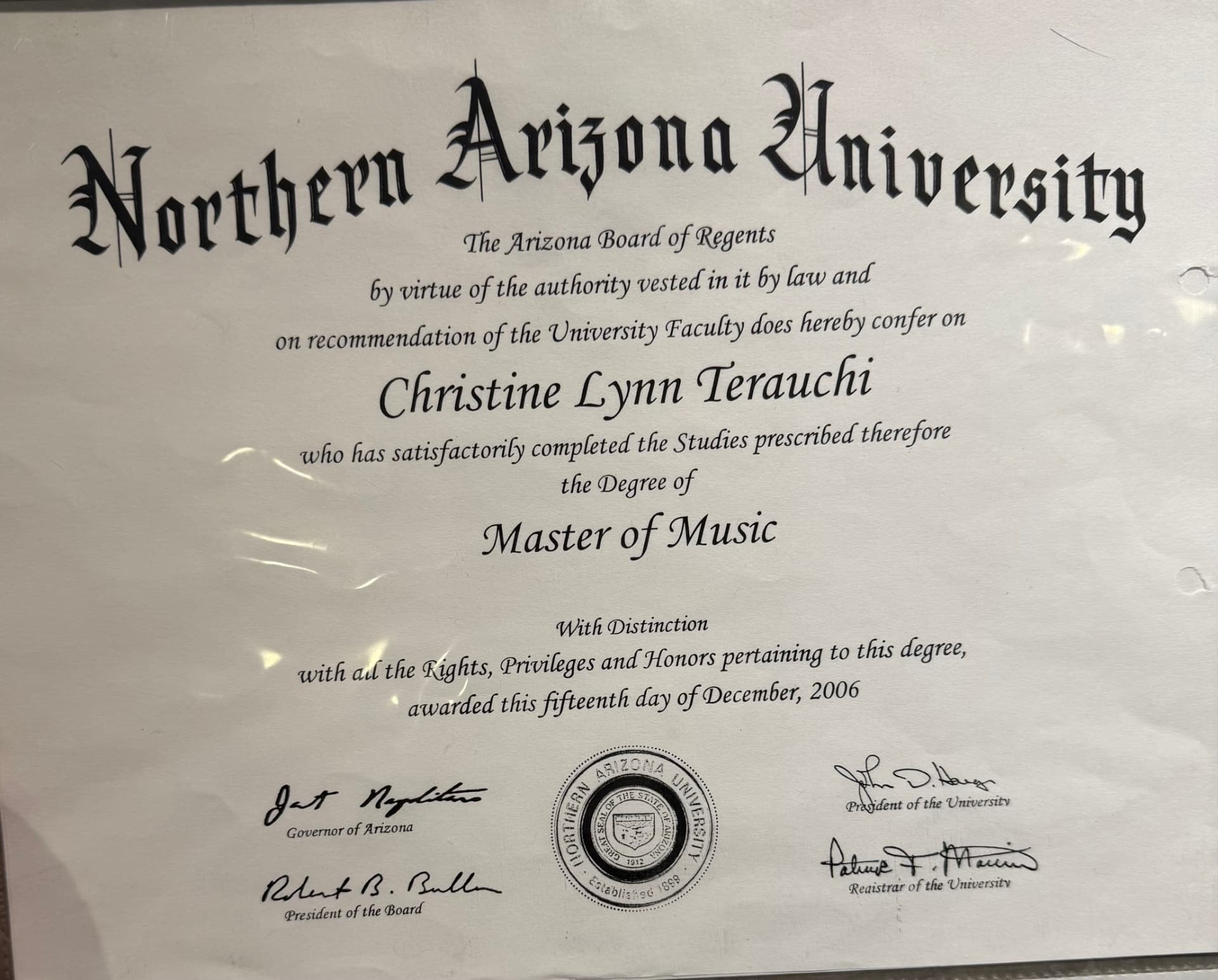 Christine graduated from Northern Arizona University