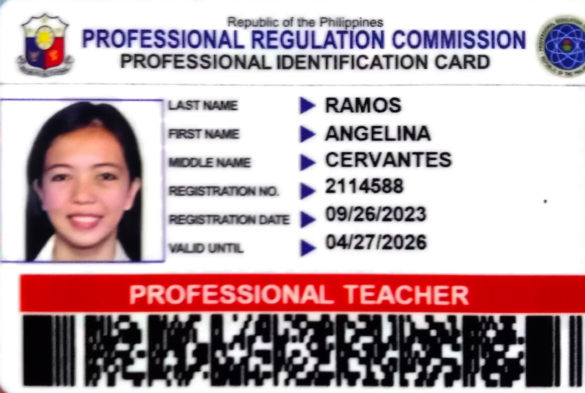 Verified degree or teaching certification of Angelina