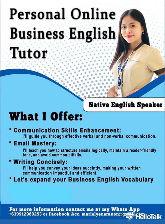 Profile photo of Mariel, English tutor at Wiingy