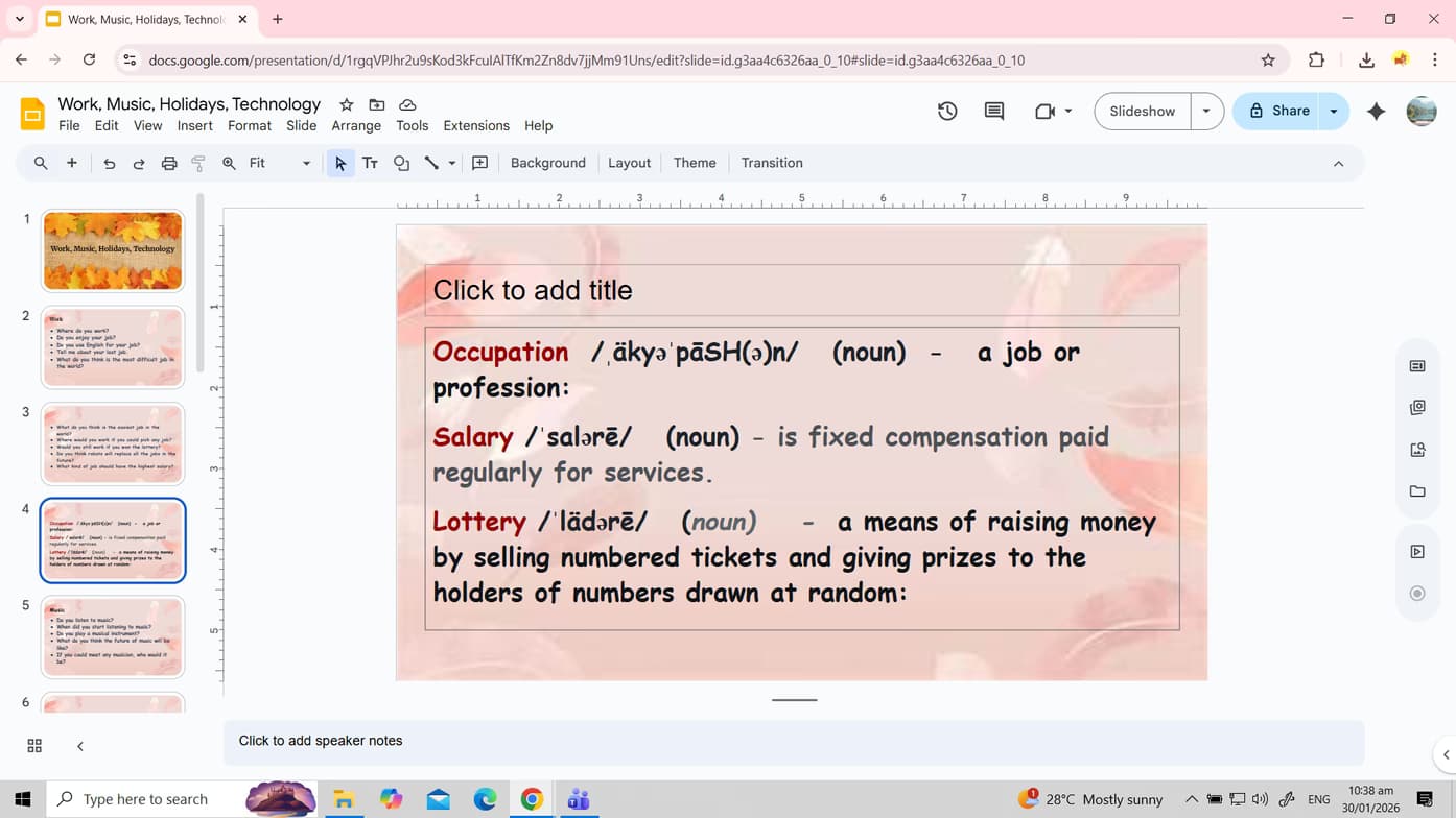 English learning materials by Rhoda Marie