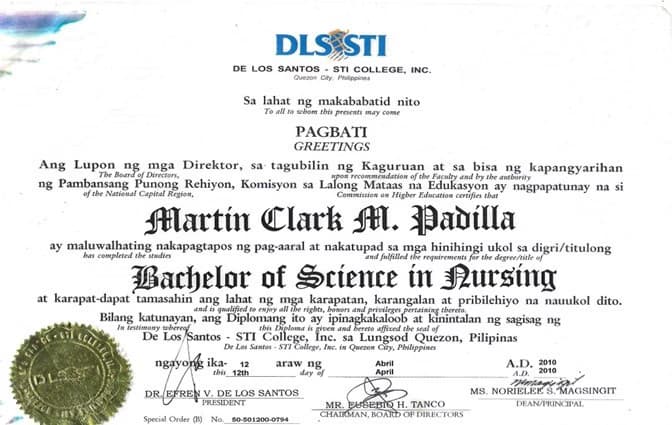 Verified degree or teaching certification of Martin Clark