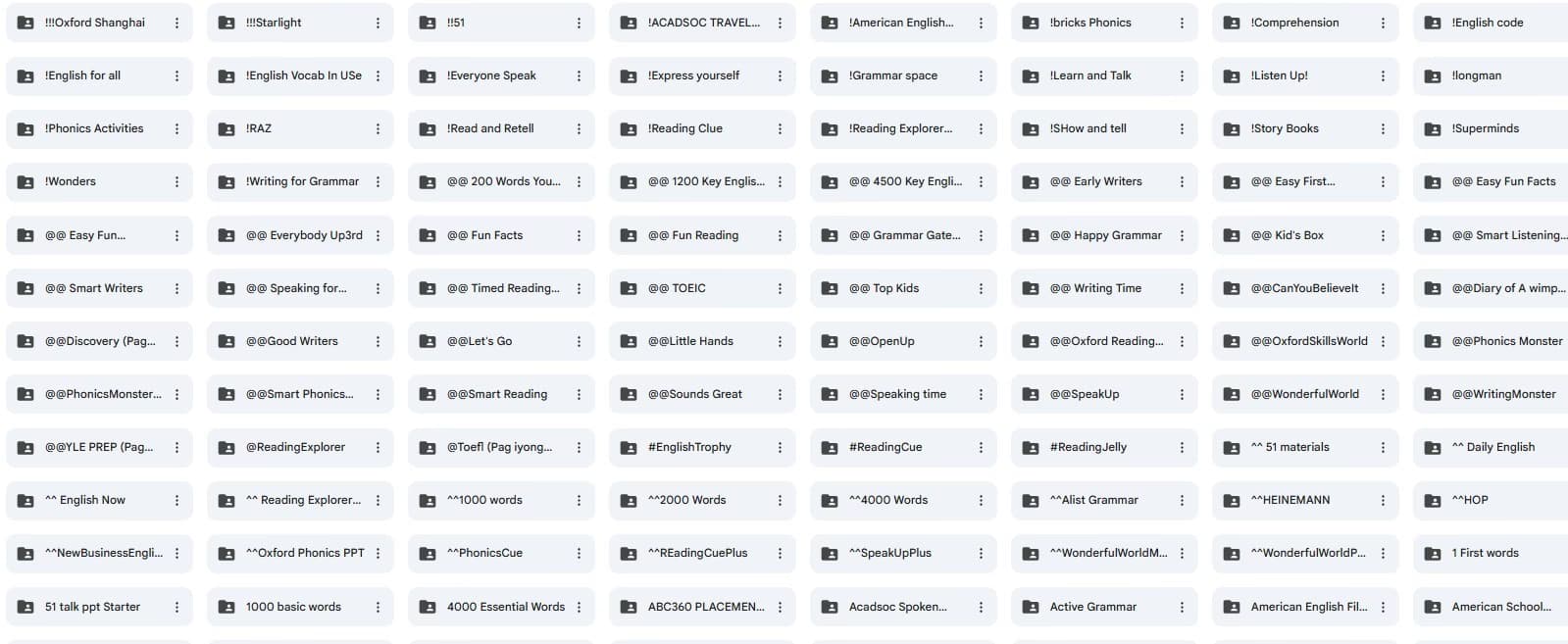 English learning materials by Eliezarah