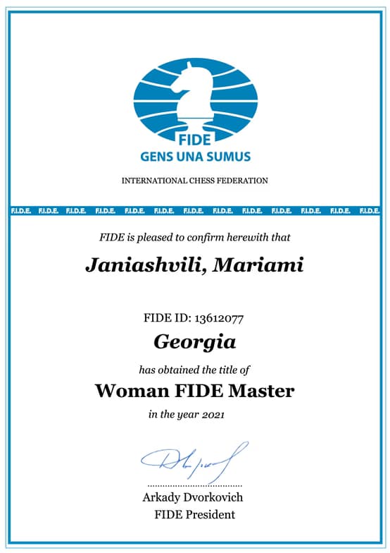 Verified degree or teaching certification of Mariami