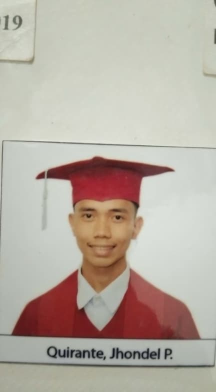 Graduation ceremony photo of Jhondel