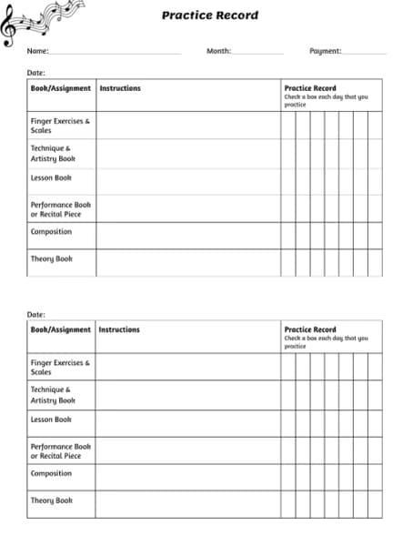 Piano learning materials by Aubrey