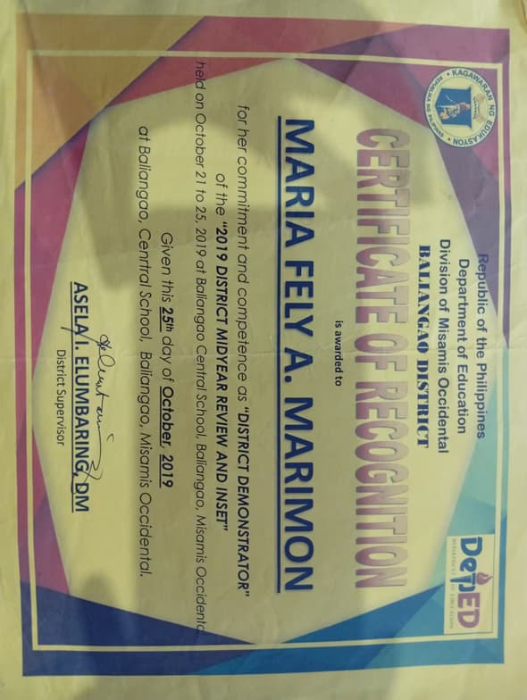 Verified degree or teaching certification of Fel