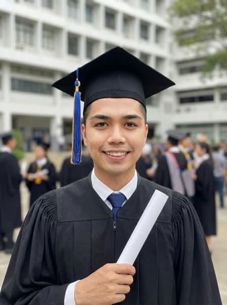 Graduation ceremony photo of James