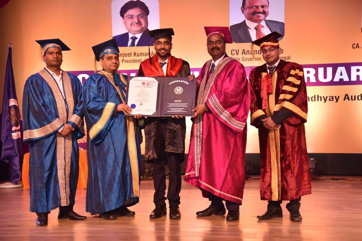 Graduation ceremony photo of CA Pawan