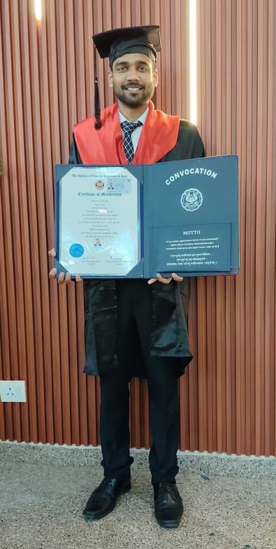 Graduation ceremony photo of CA Pawan